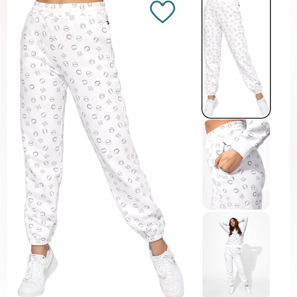 EleVen Venus Williams White break point Joggers sweats track pant tennis Large